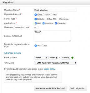 Migrate from G-suite to Zoho Mail